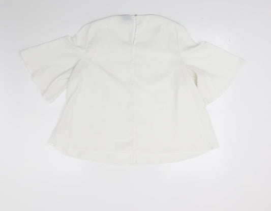 Topshop Womens White Basic Blouse Size 12