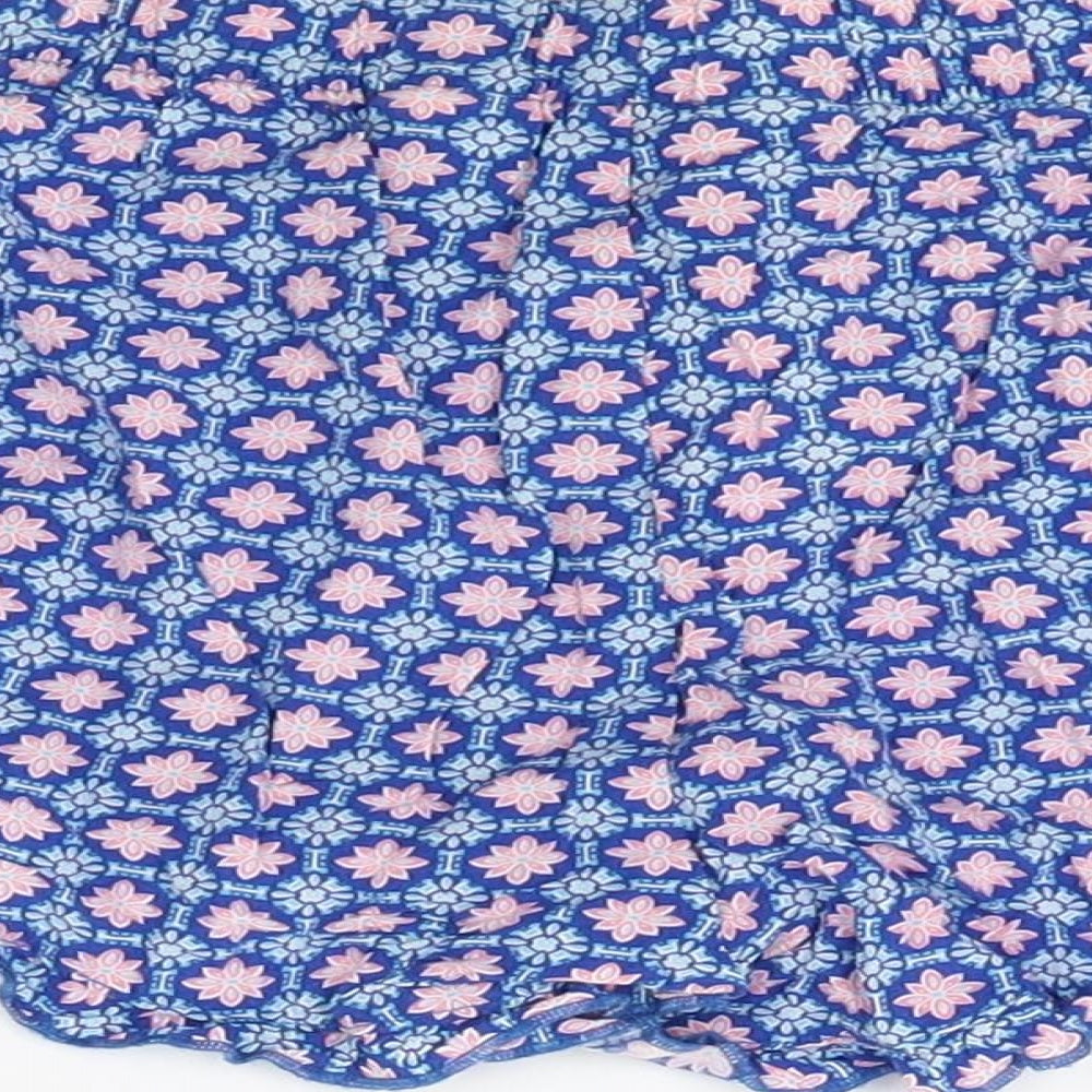 Primark Womens Blue Floral Hot Pants Shorts Size 4 - Lounge Wear