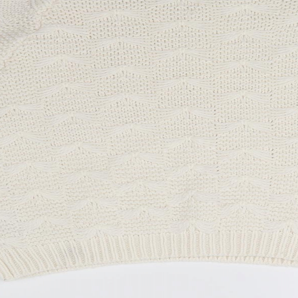 New Look Womens White Knit Pullover Jumper Size 10
