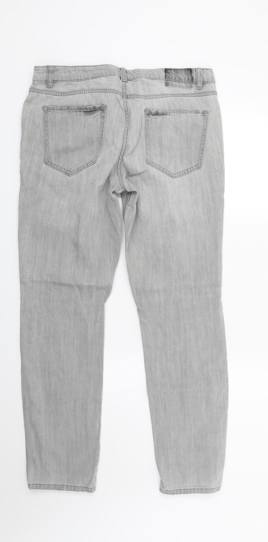 NEXT Womens Grey Denim Straight Jeans Size 10 L27 in