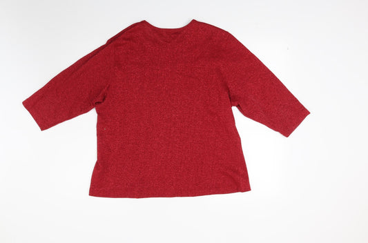 Damart Womens Red Pullover Sweatshirt Size 20