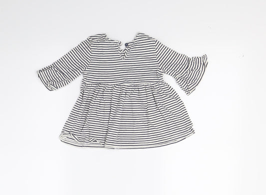 George Girls White Striped Fit & Flare Size 12-18 Months