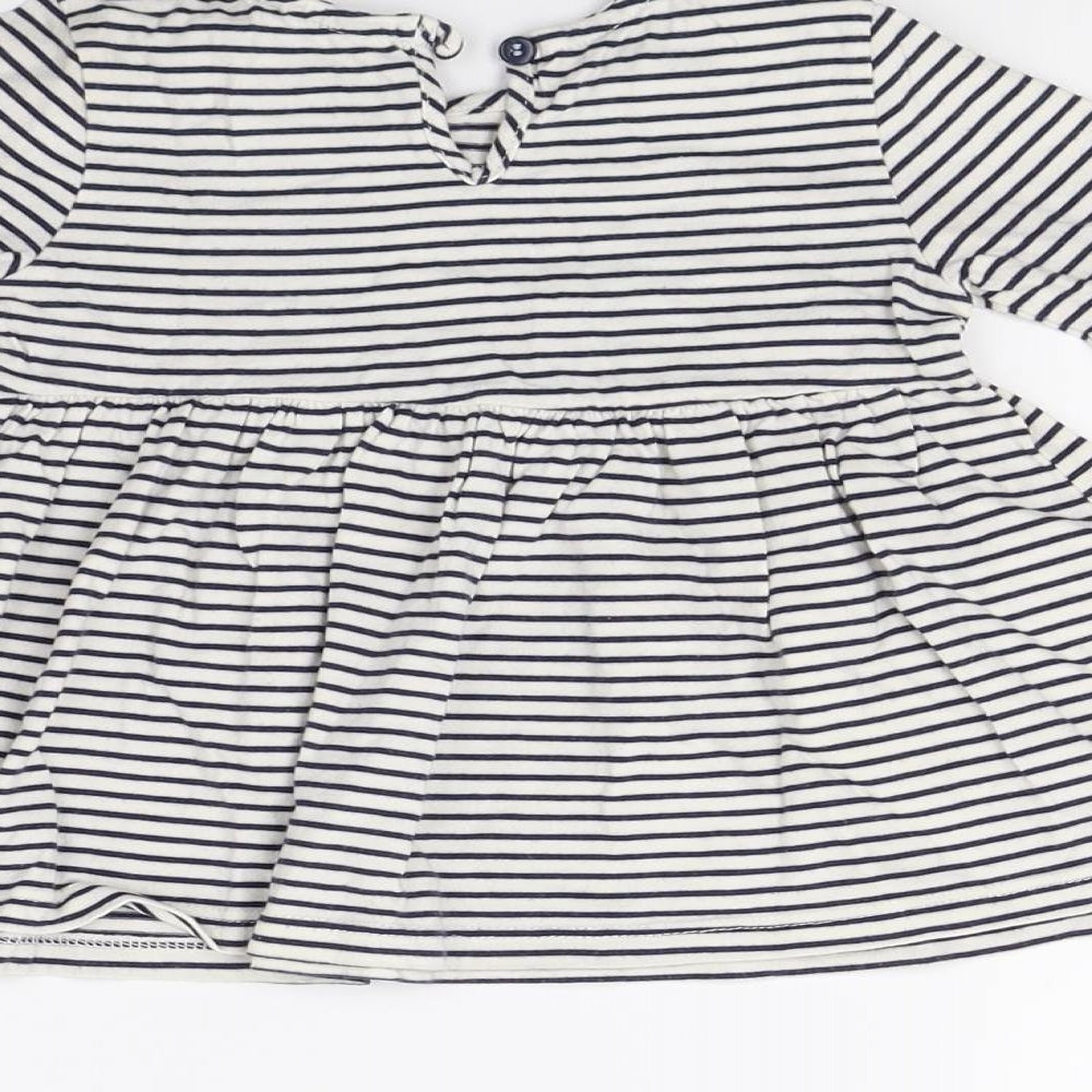 George Girls White Striped Fit & Flare Size 12-18 Months