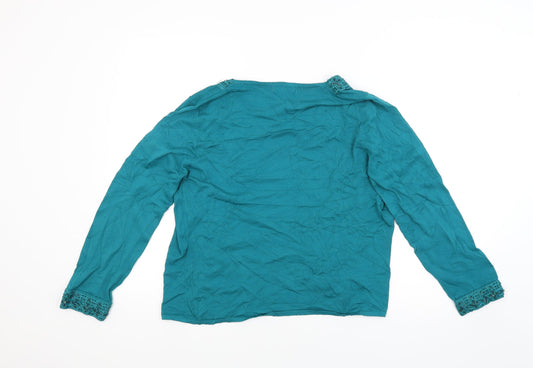 Klass Womens Green Cardigan Jumper Size M - studded on collar