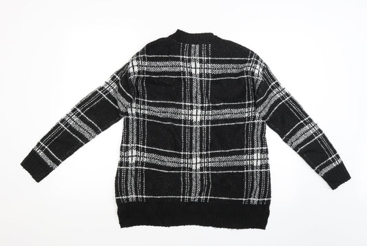 M&S Womens Black Check Pullover Jumper Size S