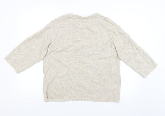 Zara Womens Beige Pullover Jumper Size M - studded front