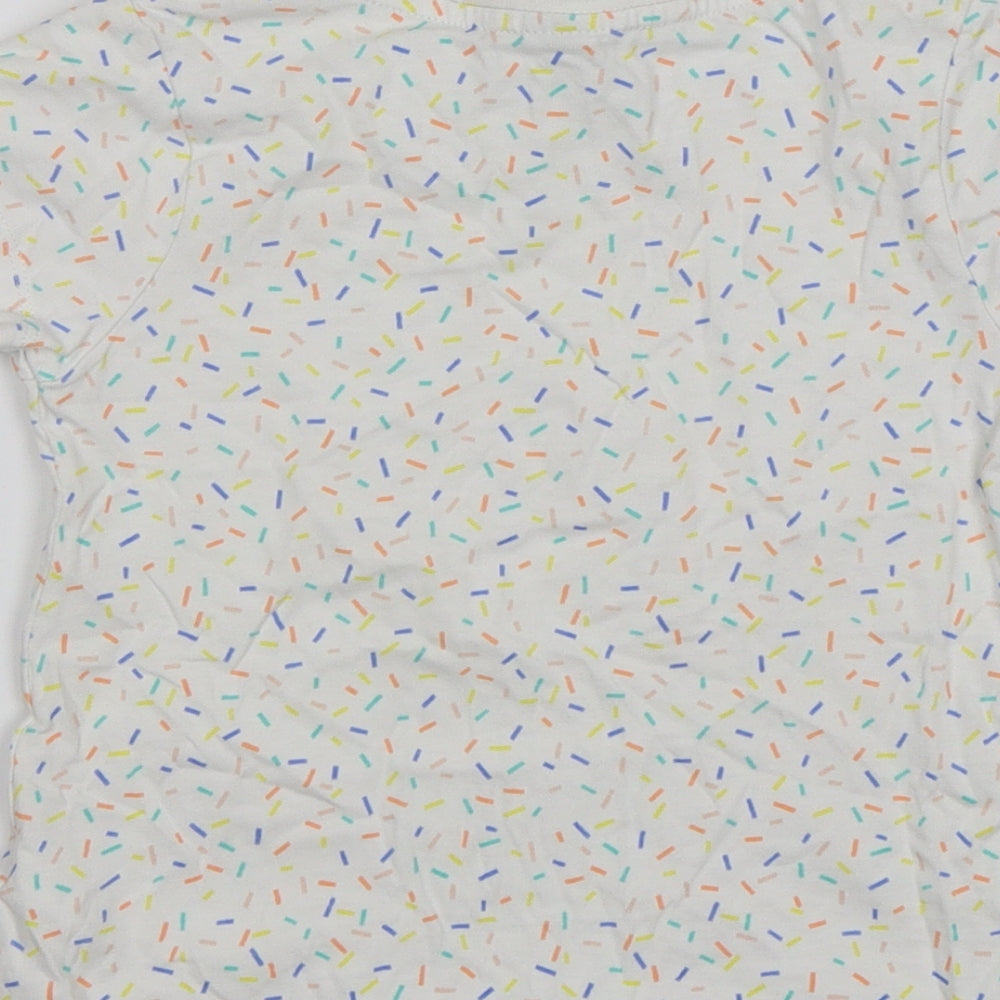TU Girls White Basic T-Shirt Size 3-4 Years - Sprinkles