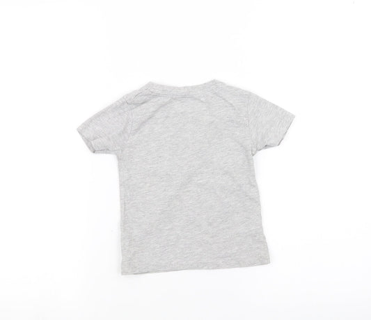 Preworn Girls Grey Basic T-Shirt Size 2-3 Years
