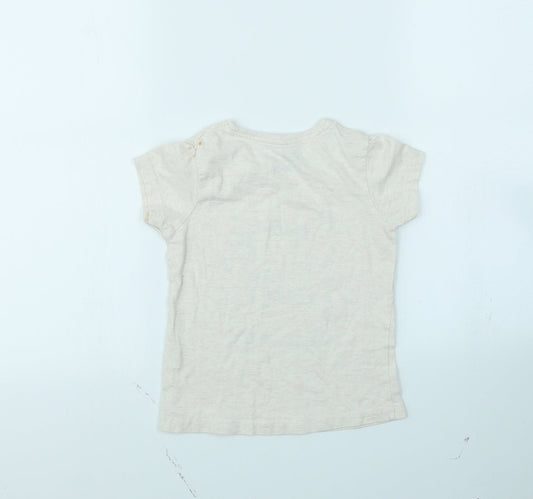 Young Dimension Girls Beige Basic T-Shirt Size 5 Years