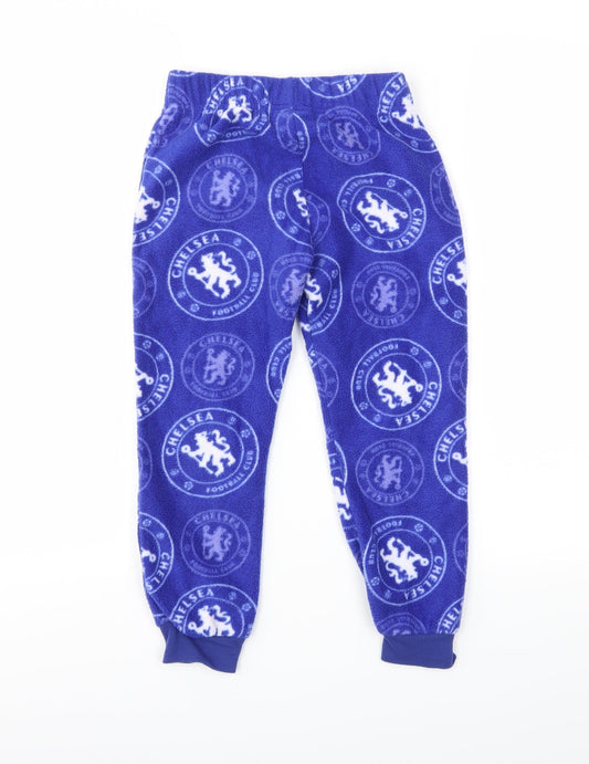 Preworn Boys Blue Solid Pyjama Pants Size 6-7 Years - Chelsea F.C