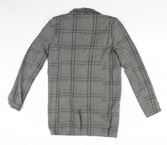VILA Womens Grey Plaid Jacket Suit Jacket Size XS
