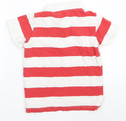 H&M Boys Red Striped Basic Polo Size 2 Years