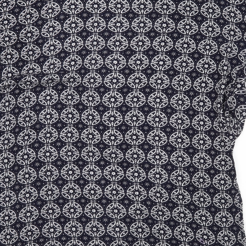 Divided Womens Blue Geometric Basic Blouse One Size