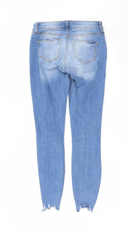 Denim & Co. Womens Blue Denim Skinny Jeans Size 6 L29 in - Frayed Hem