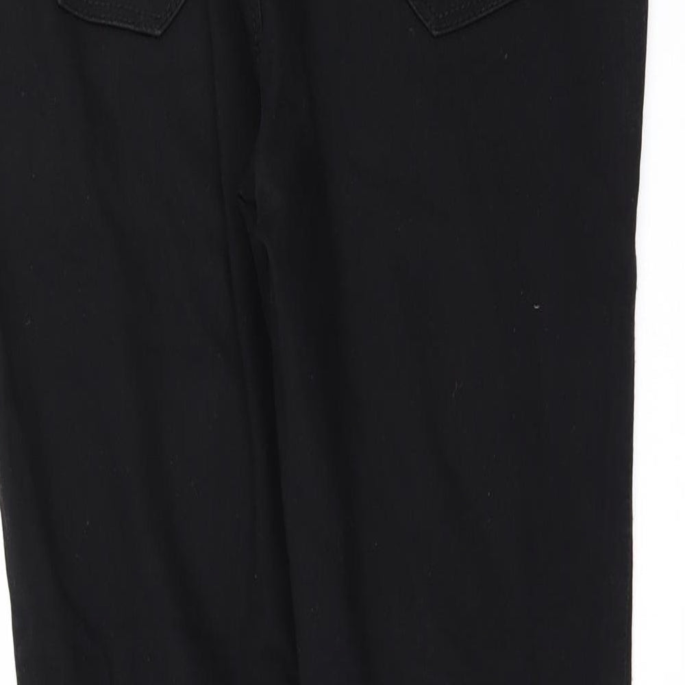 Brand and care label for Denim & Co. women’s black denim jegging jeans, size UK 10, 30-inch leg