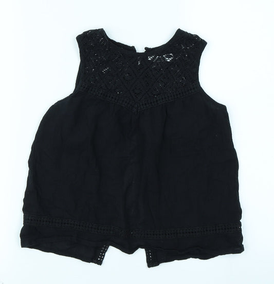 MNG Kids Girls Black Basic T-Shirt Size 9-10 Years