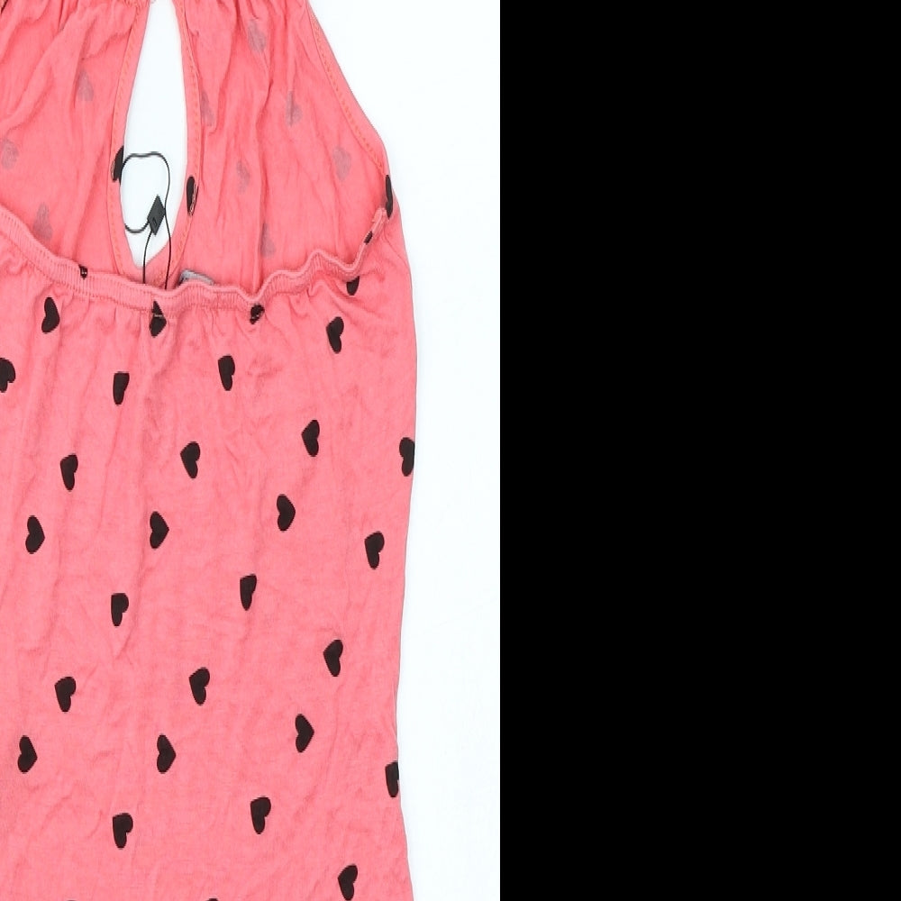 Nasty Gal Womens Pink Bodysuit One-Piece Size 6 - Heart print