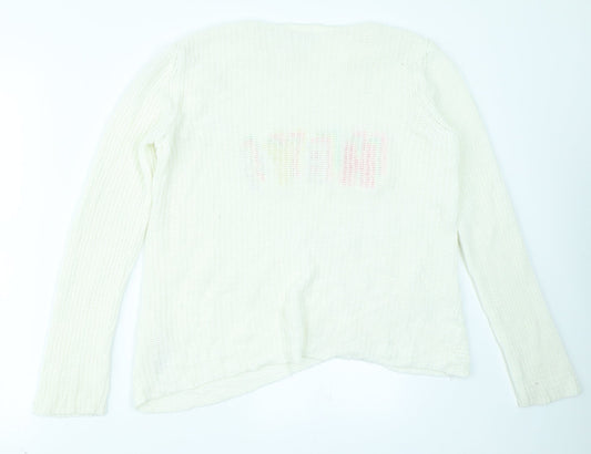 LC Waikiki Girls White Pullover Jumper Size 12-13 Years