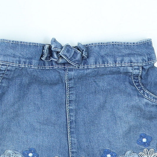 TU Girls Blue Denim Capri Jeans Size 9-12 Months - Shorts