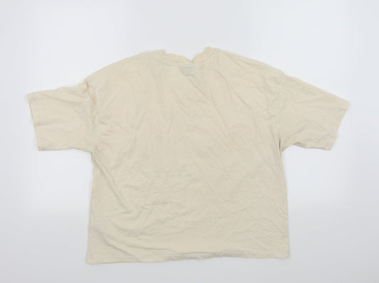 Topshop Womens Beige Colourblock Basic T-Shirt Size 8