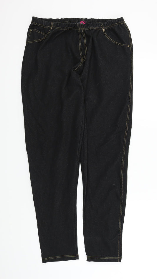 Fury Collection Womens Black Colourblock Jegging Leggings Size 24 in L30 in