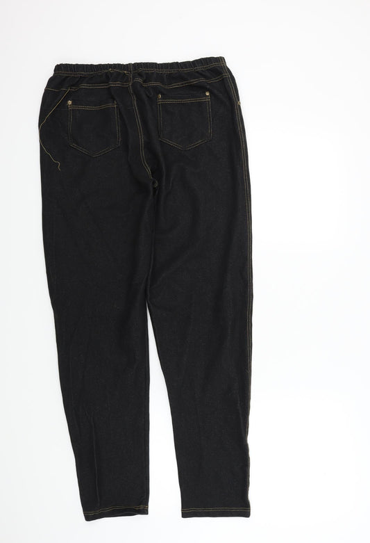 Fury Collection Womens Black Colourblock Jegging Leggings Size 24 in L30 in