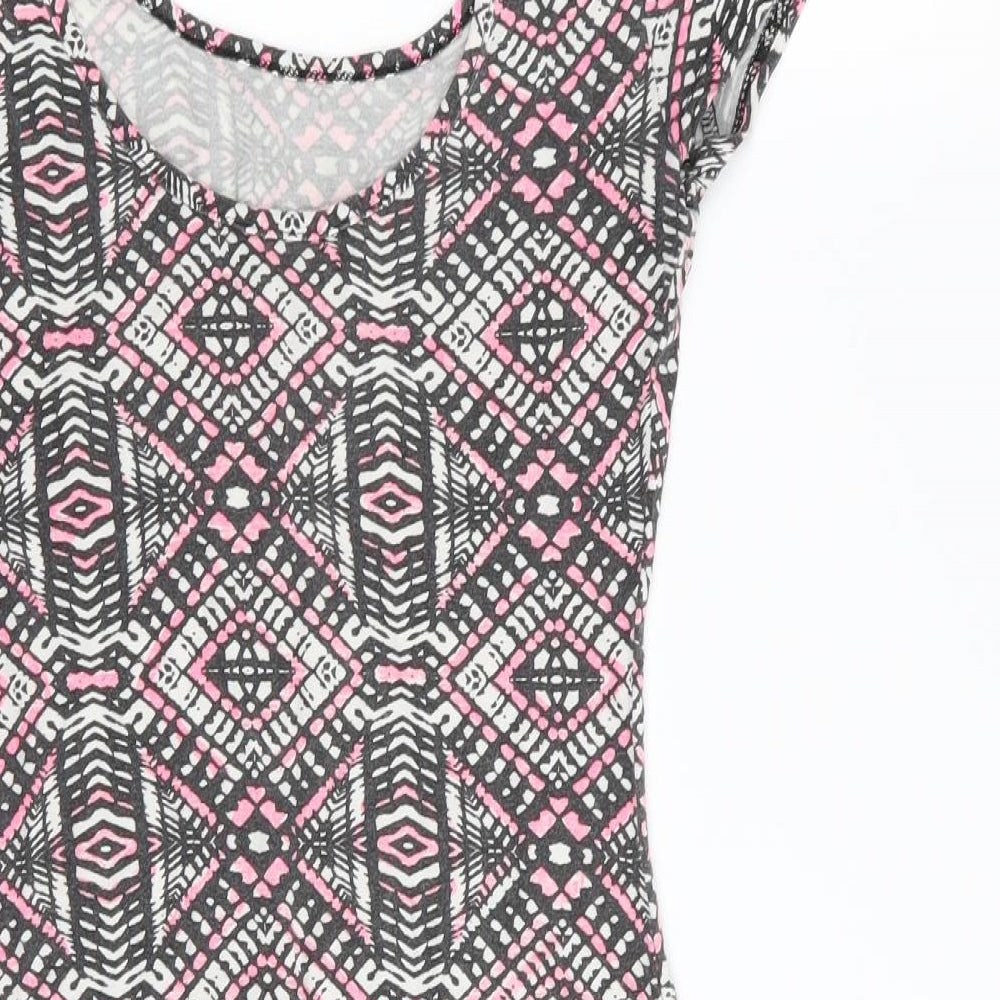 New Look Womens Multicoloured Geometric Pencil Dress Size 10