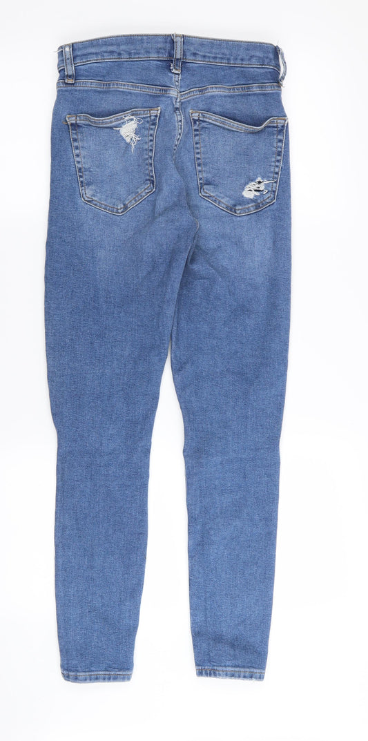 Topshop Womens Blue Skinny Jeans Size 28 in L32 in - RIPPED JEANS