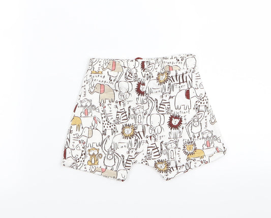 Asda George Boys White Animal Print Capri Trousers Size 9-12 Months - shorts