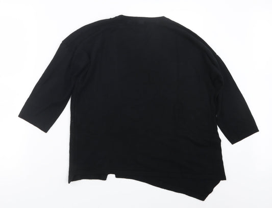 Papaya Womens Black Knit Pullover Jumper Size 12
