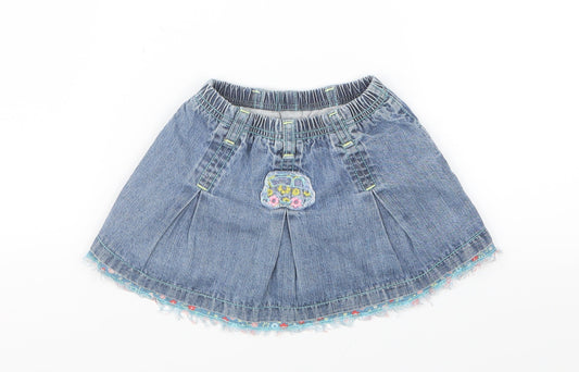Dudu Girls Blue Denim A-Line Skirt Size 12 Months