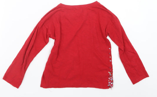 NEXT Girls Red Basic T-Shirt Size 5 Years
