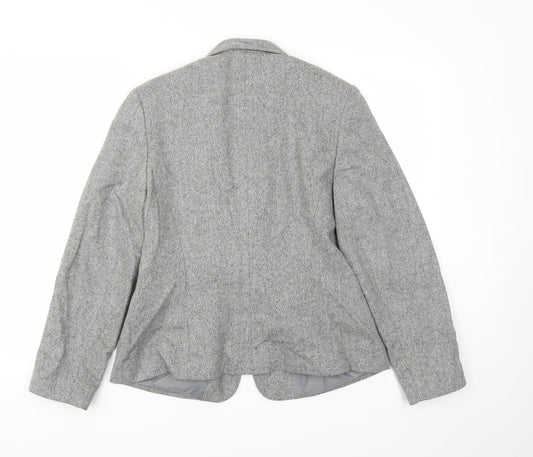EQUATION Womens Grey Jacket Blazer Size 12