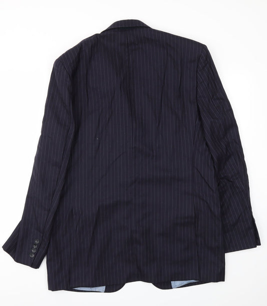 AUTIN REED Mens Blue Striped Jacket Blazer Size 44