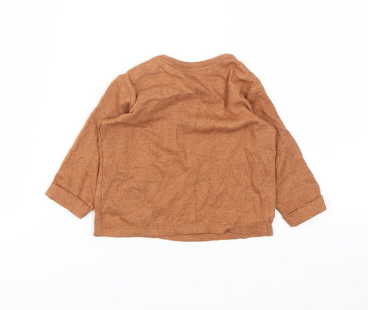 George Boys Brown Animal Print Basic Polo Size 3-6 Months