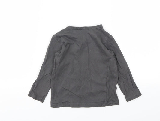 H&M Girls Grey Basic T-Shirt Size 9-12 Months