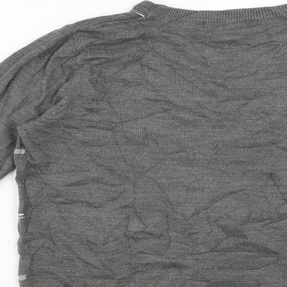UrbanSpirit Mens Grey Check Pullover Jumper Size XS