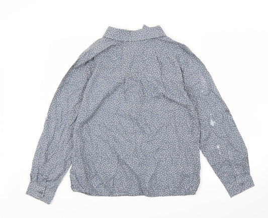 Preworn Womens Grey Polka Dot Basic Blouse Size 16