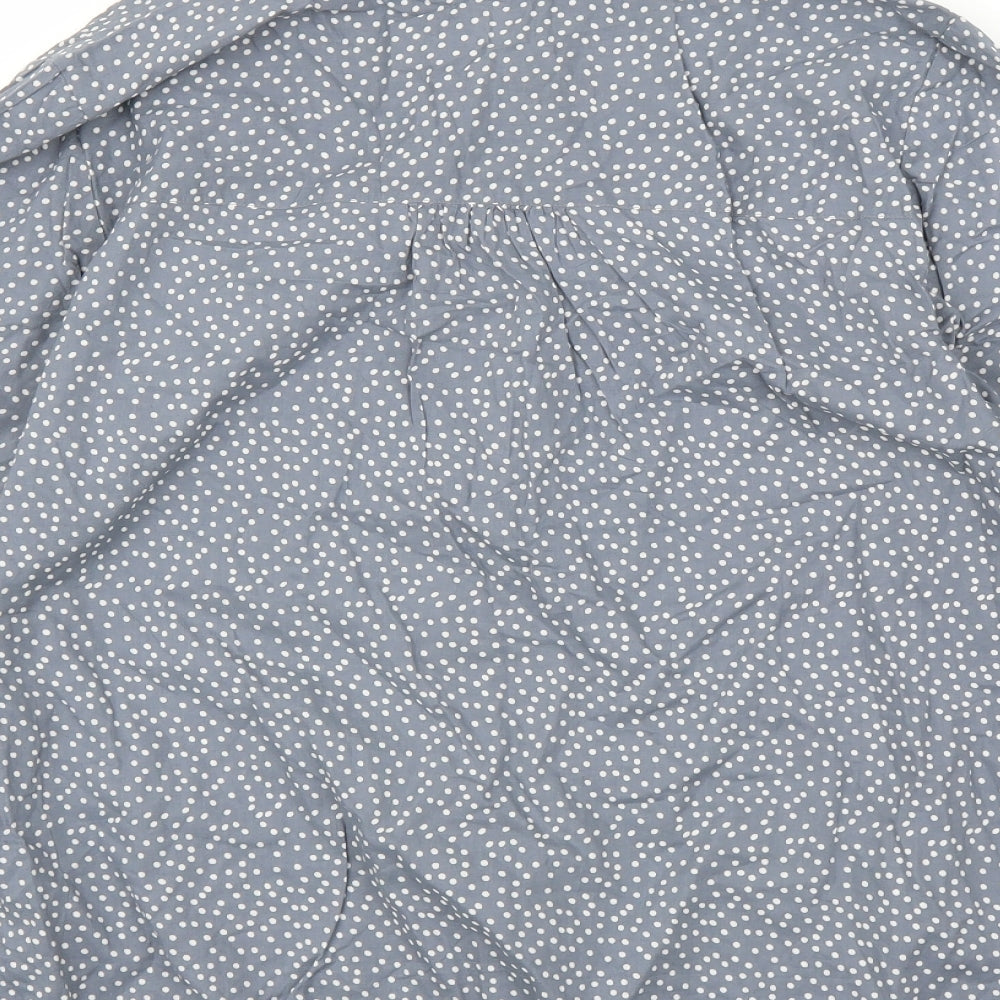 Preworn Womens Grey Polka Dot Basic Blouse Size 16