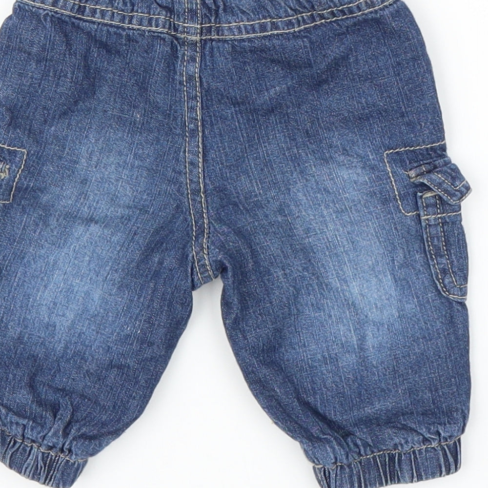George Boys Blue Denim Cargo Jeans Size 0-3 Months