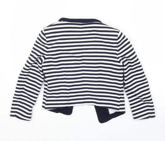 H&M Womens Blue Striped Cardigan Jumper Size 8