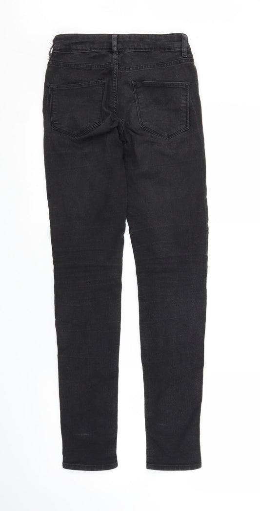 H&M Womens Black Denim Skinny Jeans Size 6 L28 in