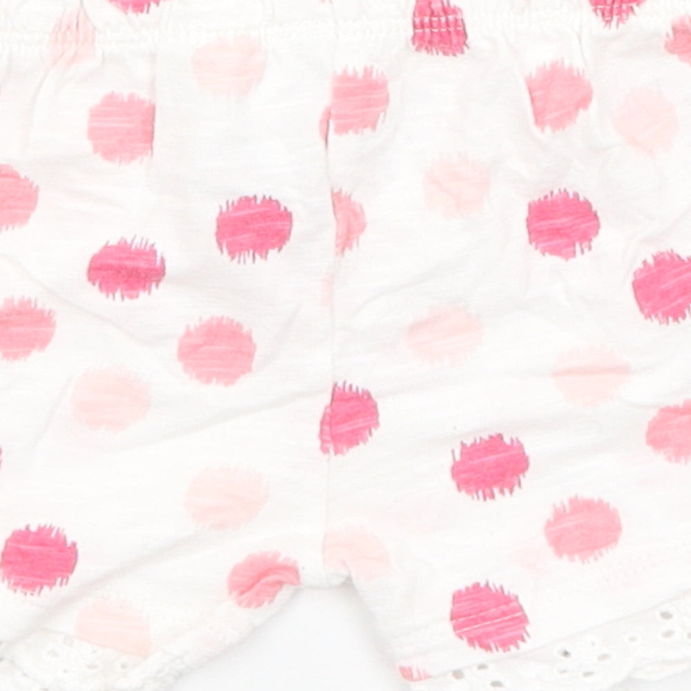 F&F Baby White Polka Dot Cropped Trousers Size 3-6 Months