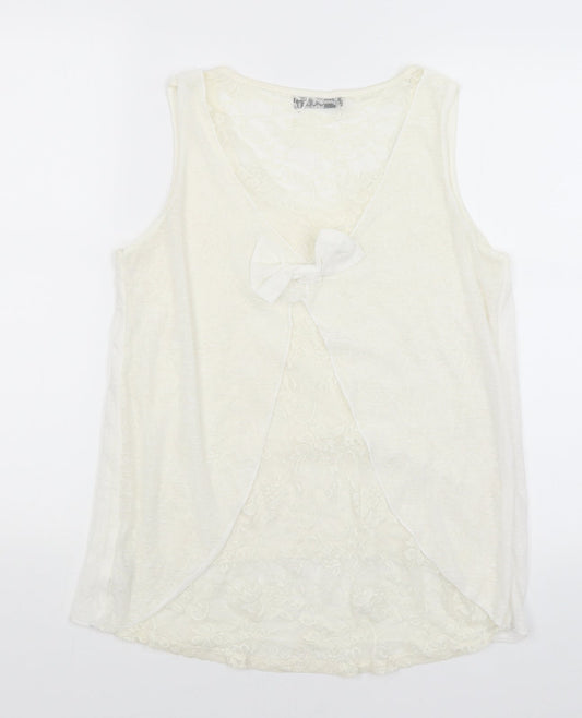 Quiz Womens White Basic Tank Size M