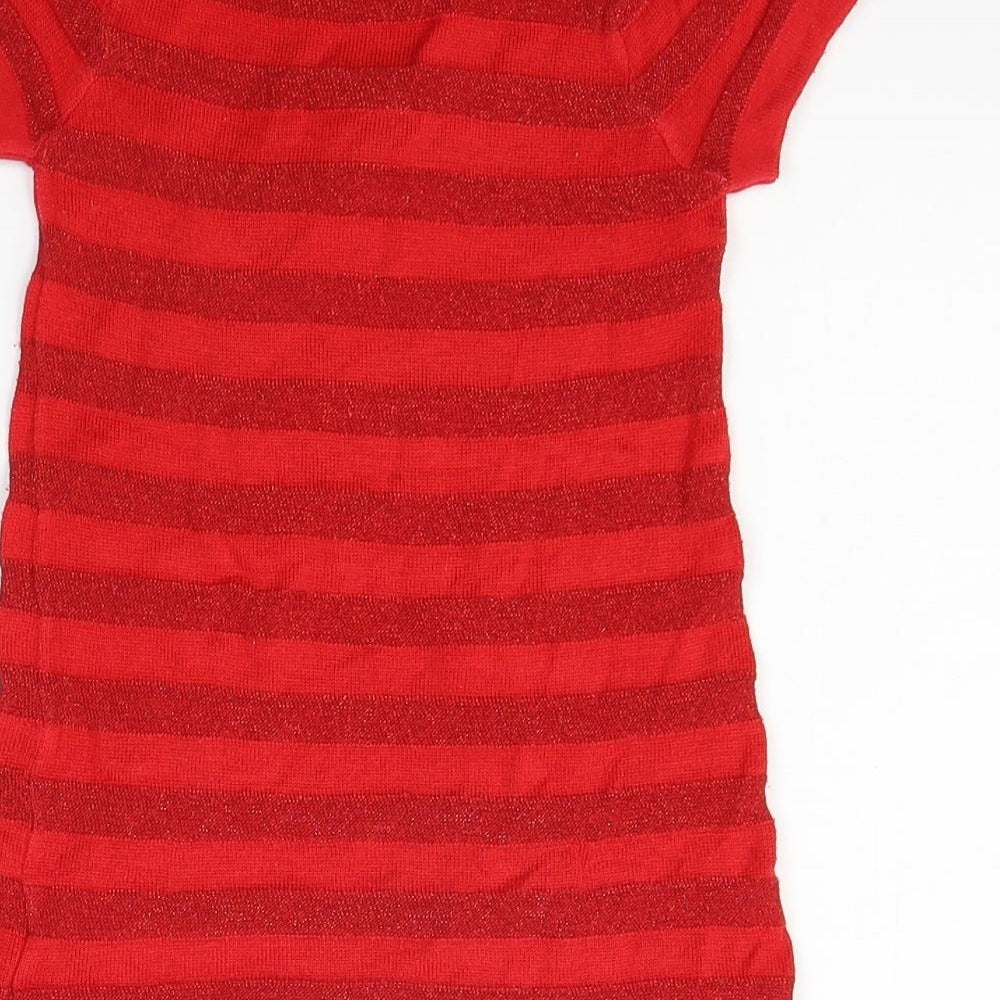 George Girls Red Henley Jumper Size 12-18 Months