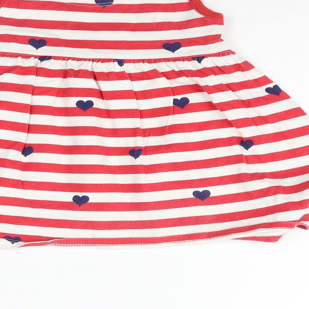 Brand and care label for George girls’ purple striped fit & flare, size 12-18, months
