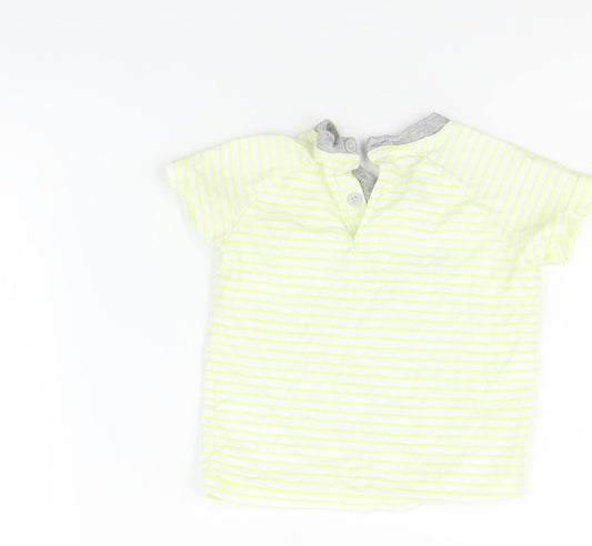 Matalan Girls Yellow Striped Basic T-Shirt Size 3-6 Months