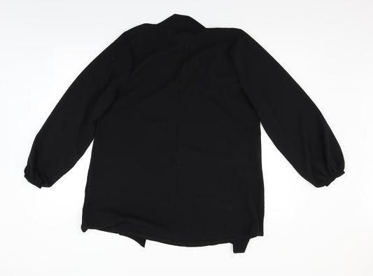 heart yours Womens Black Basic Blouse Size 14