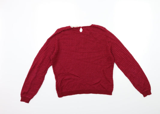 COTE DOLL Womens Red Knit Pullover Jumper Size M