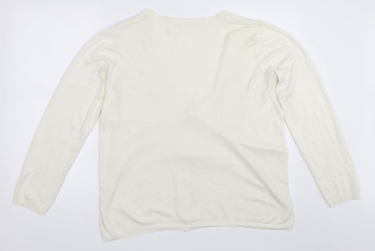 R Womens Ivory Cardigan Jumper Size 18